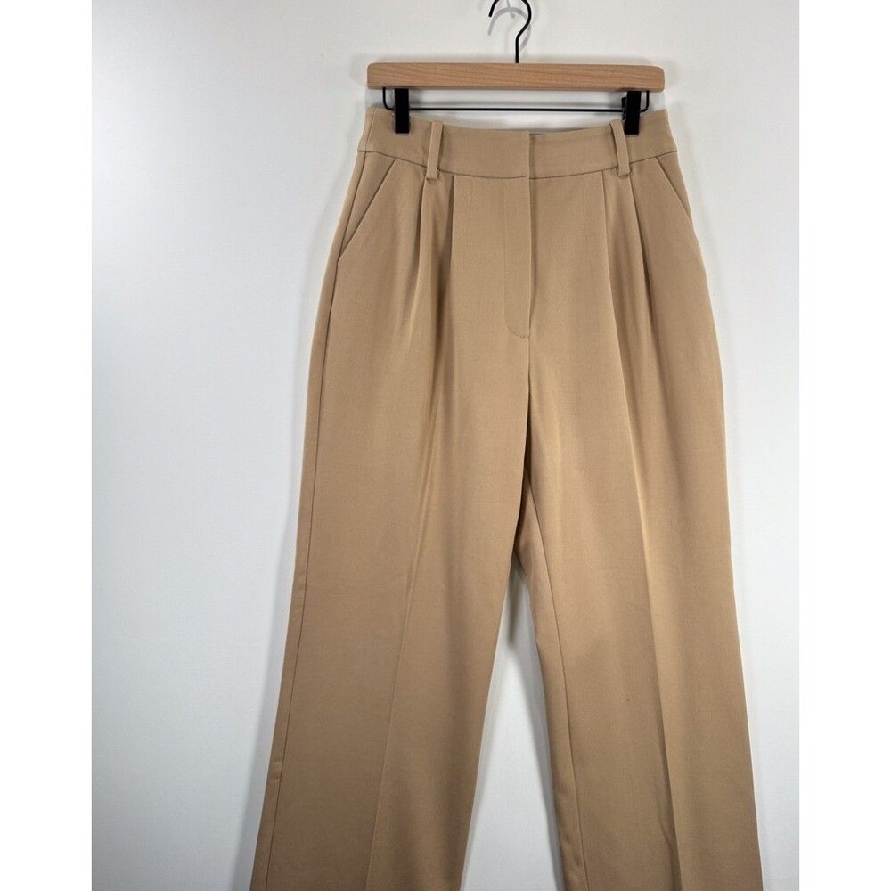 Favorite Daughter Womens Pants Brown Pleated High Rise Wide Leg Stretch Size 8 - Picture 6 of 11
